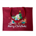 Merry Christmas Red Jute Bags