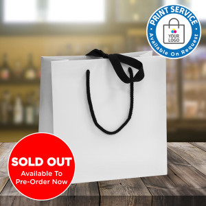 Large White Ribbon Tie Laminated Carrier Bags