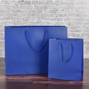 200mm Regency Blue Matt Laminated Paper Carrier Bags