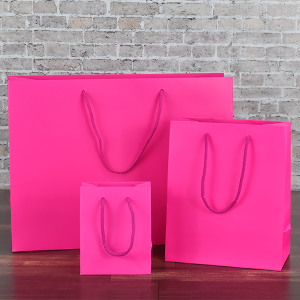 400mm Fuchsia Matt Laminated Paper Carrier Bags