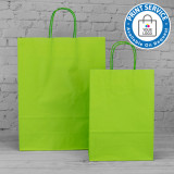 240mm Lime Twisted Handle Paper Carrier Bags