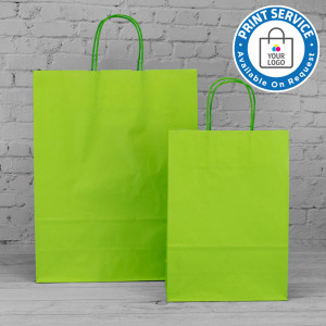 320mm Lime Twisted Handle Paper Carrier Bags