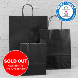 320mm Black Twisted Handle Paper Carrier Bags