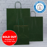 240mm Dark Green Twisted Handle Paper Carrier Bags